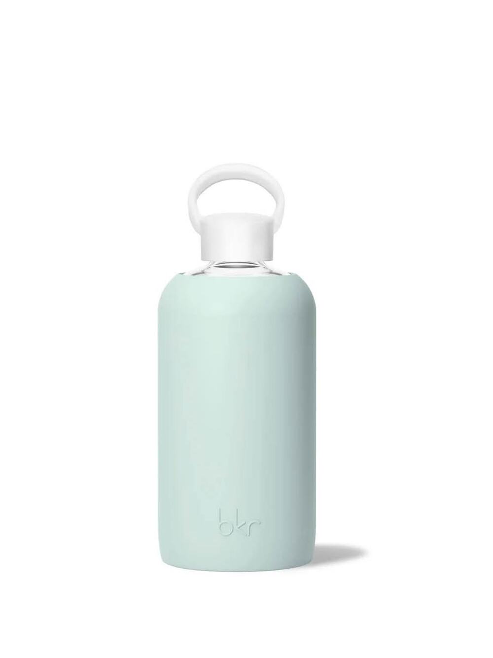 bkr Glass Reusable Water Bottle w Silicone Sleeve James Big Bottle 1 Liter 32 Oz
